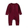 Newborn Baby Ribbed Cotton Baby Girls Boys Jumpsuit With Button