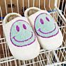 Sales Christmas Present Faux Furry Fur Smiling Face Ladies Female Indoor Women Slides Slippers