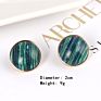 Semi-Precious Stones Peacock Malachite Turquoise Pearl Shell Button Stud Earrings for Women Daily Opal Earrings Outfit Jewelry