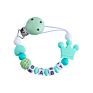 Silicone Baby Pacifier Clip Handmade Free Personalized Crochet Beads Silicone Crown Pacifier Chain Holder Baby Safe Teething