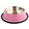 Simple Bowls Cute Candy Color Stainless Steel Pet Bowl