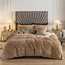 Simple Design Fuzzy Comforter Velvet Duvet Cover Set