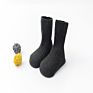 Solid color turn cuff baby booties socks with anti slip