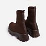 Solid Knitted Ankle Ladies Boots Upper Sock Boots for Women