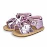 Solid Pu Leather Baby Sandals 0-18M Baby Girl Shoes with Buckle Strap