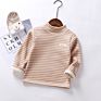 Striped Kids Tops Baby Girls T-Shirt High Neck Turtleneck Pullover Children Clothing 3-10Y Boys Warm Long Sleeve Tees