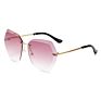 Style Personality Gradual Change Ocean Piece European and American Glasses Cut Edge Sunglasses Women Frameless Metal