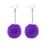 Temperament Chain Long Wool Ball Pom Pom Earrings Women's Earrings for Women