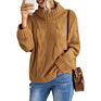 Tg040 Tops Loose Knitted Jacquard Sweater Long Sleeve Crop Top Women's Sweaters Women Tops