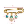 Third Eye Pendant Clothes Pin Hand Eye Cross Rhinestone Brooch Dainty Gold Plated Hamsa Hand Devil Eye Brooch Pin for Women Men