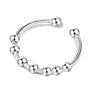 Tiktok Anxiety Sliding Beaded Ring Stainless Steel Spinner Anxiety Ring Anti-Stress Fidget Ring