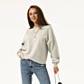 Women Color Block French Terry Polyester Crewneck Fall Clothing Sweater Shirt Pullover Sweatshirt for Women