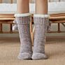 Women Cozy Fuzzy Christmas Floor Socks with Pompom for Adult Thicken Twisted Warm Velvet Fluffy Socks Sleep Bed Socks