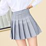 Women Plaid Skirt High Waist Stitching Student Pleated Skirts Cute Sweet Girls Dance Mini Skirt