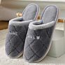 Women Slippers Embroidered Bear Rabbit Hair Couples Floor Slippers Keep Warm Cotton Slippers Furrly Slides for Men