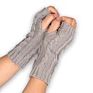 Women Warm Knit Fingerless Gloves Hand Crochet Thumbhole Arm Warmers Mittens