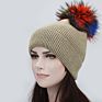 Fashion women knit hats with poms