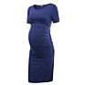 Women's Casual Maternity Bodycon Ruched Side Dress Short & 3/4 Sleeve for Daily Wearing/ Baby Shower
