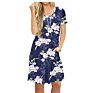 Women's Short-Sleeved Pleated Loose Skirt Casual Dress