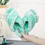 Women's Soft Plush Lightweight House Slippers Non Slip Cross Band Slip on Open Toe Cozy Fur Slides Slippers