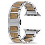 Wooden Steel Apple Watch Band Luxury Style Dropshipping Compatiable for 7 6 Se 5 4 3 2 1