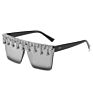 Yiding Squared Uv 400 Protection Rhinestone Oversized Shades Diamond Sunglasses Women Sun Glasses Shades with Rhinestones