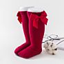 Velvet Bow Baby Kids Long Booties Knee High Socks with Big Bows