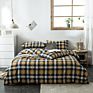 100% Cotton Nude Bedding Sets Bedsheets Fitted Bed Sheet Microfiber Antistatic Fabric Plaid Bed Sheet