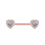 10Pairs/Set Stainless Steel Nipple Rings Tongue Ring Piercing Body Jewelry Barbell Cz Heart Shape Rings for Women Girls