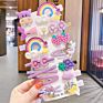 14 Pcs/Set Girls Lovely Colorful Fruit Flowers Butterfly Hairpin Cartoon Kids Hair Clips Set Hair Accessories