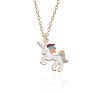 18 Models Cartoon Cute Unicorn Horse Pendant Necklace