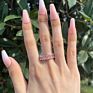 18K Gold Plated Silver Plating Wedding Ring Women Cz Eternity Band Stack Baguette Cubic Zirconia Finger Ring