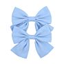 3.3Inch 2Pc/Lot 24 Colors Cute Colorful Solid Ribbon Grosgrain Hair Bow with Clips Ribbon Headwear Hairpin Hair Accessories
