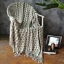 Acrylic Throw Blanket Hand Woven Knit Blankets and Throws with Fringe Tassel for Couch Sofa Bed