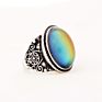 Antique Silver Plated Color Change Emotion Feeling Mood Oval Stone Ring