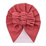 Autumn Soft Warm Beanies Photography Props Infant Headwraps Baby Hats Solid Faux Cashmere Hat Turban with Bows