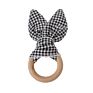 Baby Boy Bunny Ear Teether Safe Organic Wood Teething Ring Baby Teething Toys