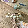 Bd-E1812 11 Kinds Stone Bangles ,Golden Bangles Fine Jewelry for Women Party Gifts,Faceted Oval Beads Charm Bangles