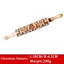 Beech Wood Embossed Rolling Pin Baking Cookies Noodle Biscuit Fondant Cake Cute Dough Pattern Wooden Laser Engraved Rolling Pin