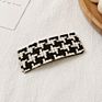 Black and White Fabric Hair Bb Clip for Elegant Lady Tick Tack Clip Hair Accessories for Thin Hair