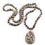 Bohemian Jewelry Natural Stone Knotted Stone Matching Drop Pendant Necklaces Women Beaded Necklace