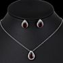 Bridesmaid Wedding Jewelry Sets 2Pcs Water Drop Zircon Pendant Necklaces Stud Earrings Bridal Party Set