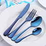 Buygo 4 Pcs 1010 Cutlery Gift Set Fork Knife Spoon Restaurant Party Tableware Eating Utensils Black Flatware Silverware Set