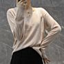 Casual Long Sleeve Pullover V-Neck Machine Knit Sweaters for Women
