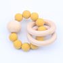 C'dear Multi-Colored Comprehensive Wood Educational Children Shaking Baby Rattle and Teether Giftset, Teething Ring//