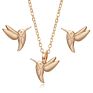 Charm Unique Lady Gift Gold Butterfly Owl Pearl Necklace Earrings Jewelry Set for Women