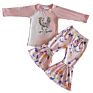 Children Baby Girls Newborn Moody Boutique Clothing Tie Dye Sets Kids Bleaching Leopard Bell-Bottomed Pants Fashionable Outfit