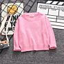 Children's Clothing Kid's Autumn and Solid Color round Neck Pullover Sweater Candy Color Base Shirt Sweater