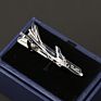 Chrome Stainless Tie Clips Guitar Lizard Dinosaur Bird Sword Pen Shape Tie Clip for Men Necktie Clips Pin for Mens Gift