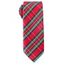 Classic Ties Mens Orange Plaid Microfiber Woven Tie Check Necktie